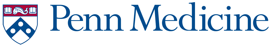Penn Medicine Logo with blue text and transparent background