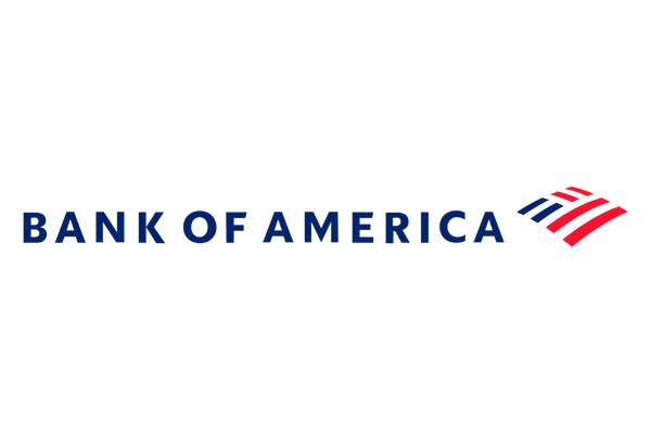 Bank of America logo in navy blue text with blue and red emblem