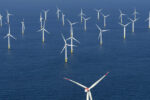 Stock image of offshore wind energy farm