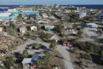 In this aerial view, the destruction left in the wake of Hurricane Ian is shown on Oct. 2, 2022, in Fort Myers Beach, Fla.